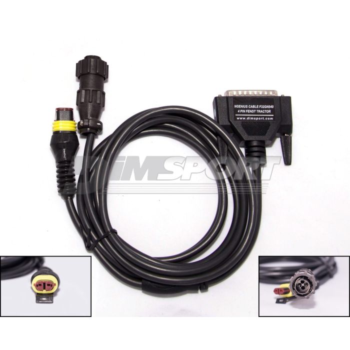 New Genius Fendt/MF 4-pin diagnostic connector + 3-pin power supply cable F32GN081